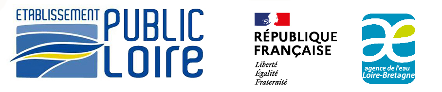 Logos de l'établissement public Loire, de l'Etat et de l'agence de l'eau Loire-Bretagne 