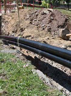 Réseau de chaleur en construction