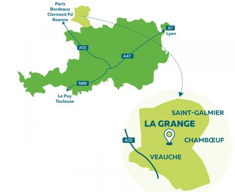 localisation du parc d'activités économiques de La Grange